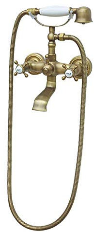 Ensemble de Baignoire Vintage Mixer Robinets Accessoires de Baignoire Crucifix Accessoires Pomme de Douche Manuelle, YASAKUE