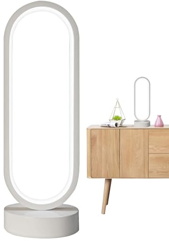 Lámpara moderna de mesita de noche, lámparas de mesa auxiliar, decoración LED regulable para el cuidado de los ojos para dormitorio, estudio, estantería, baño, guardería