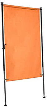 Angerer Freizeitmöbel GmbH Balkonsichtschutz Exklusiv - Senkrechtmarkise für Sicht- und Sonnenschutz - Montage ohne Bohren und Dübeln - ideale Balkonmarkise für Mietwohnungen (Orange, 150 cm)