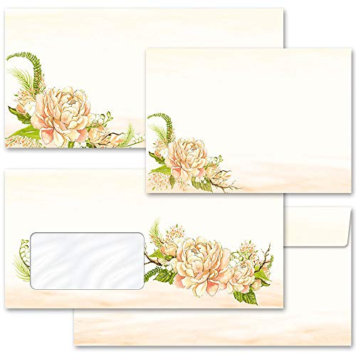 25 envelopes Peonies Flowers & Petals DIN C6 (162x114 mm) | Paper-Media