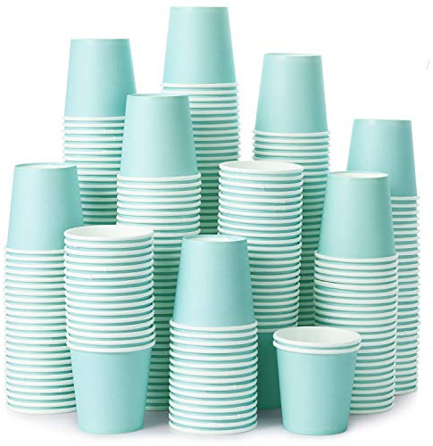 AOZITA [360 Pack] 3 oz Paper Cups, Sky Blue Mouthwash Cups, Disposable Bathroom Cups, Espresso Cups, Paper Cups for Party, Picnic, BBQ, Travel, and Event