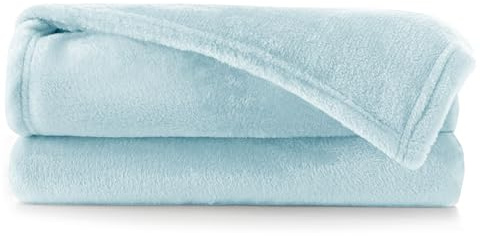 DecoKing Manta Polar de Microfibra 70x150 cm Extra Suave y cálida Monocolor Mic Bebe Azul