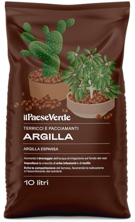Il Paese Verde Blähton 10 l – Blähton für Topfpflanzen und Gärten, Drainage für Pflanzen, verhindert das Wachstum von Unkraut und verbessert die Entwässerung des Bodens.