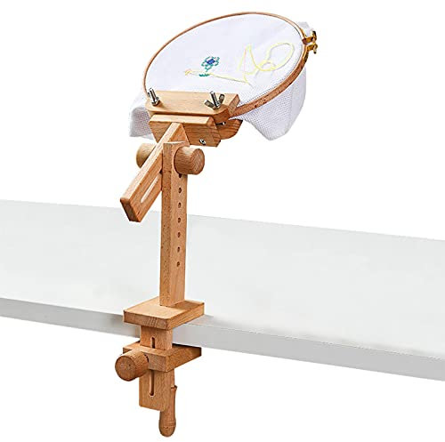 Ykop Stickständer Kreuzstich Ständer Verstellbarer Stickständer Für Tisch Stickrahmen Holz Embroidery Hoop Stand Stickrahmen Halterung Aus Holz Stickständer Für Tisch Für Basteln DIY