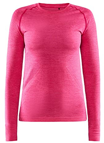Craft CORE Dry Active Comfort LS | Sportshirt Damen L | Fame | Baselayer Funktionsshirt Damen mit effizientem Feuchtigkeitstransport | Hält warm | Mit Bodymapping Technologie