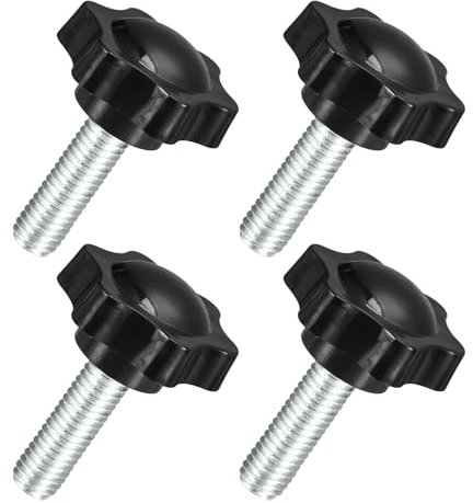 QUARKZMAN 4pz M10 x 30mm Pomelli a Stella, Manopola Serraggio a Forma Esagonale Plastica Vite Manopola Ricambio Serraggio Manuale per Sostituzione Manopola Base Ombrellone
