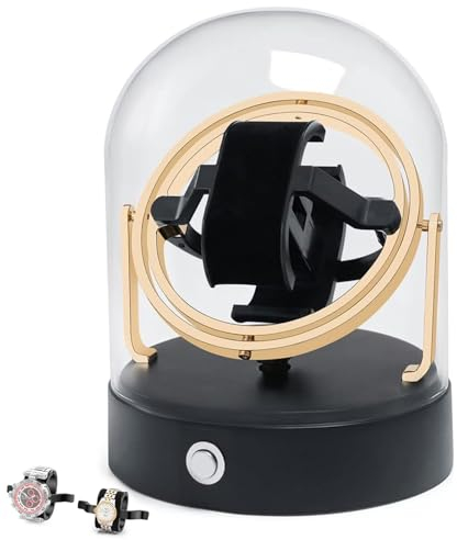 TAZZOR Automatik Uhrenbeweger mit 360° Drehung, 3 Modi, still, mit Doppelkissen in verschiedenen Größen und USB-Netzkabel - Uhrendreher für automatische Uhren