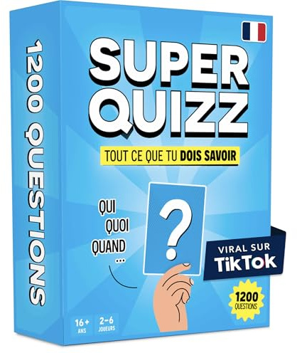 The World Game Super Quizz - Giochi per adulti con 1200 domande - Divertente gioco da tavolo con quiz - Gioco di conoscenza per famiglia con giovani e adulti - Francese