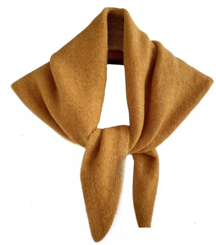 TYATVS Knitted Triangle Scarf for Women Y2k Head Scarf Downtown Girl Aesthetic Accessories Streetwear Triangle Shawl (Orange)