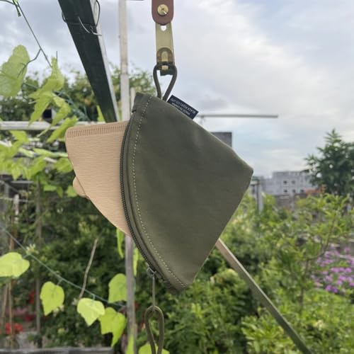 Yuanpgky Support de filtre à café portable pour une utilisation en extérieur – Sac de rangement en nylon pour filtre à café en papier, accessoire léger pour le camping, la randonnée, les voyages (vert