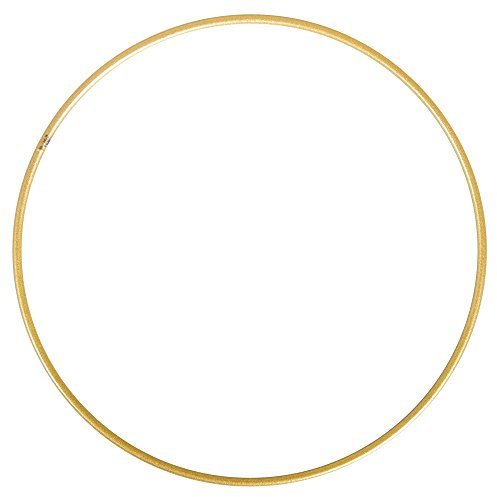 Rayher 2505106 Metallring, gold beschichtet, 15 cm ø, Stärke ca. 3 mm, Drahtring zum Basteln, für Wickeltechnik, Traumfänger Ring, Makramee Ring, Floristik