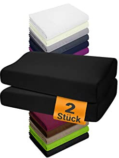 npluseins 2er Pack Spannbezüge Kissenbezüge für Gesundheitskissen 1450.2049, 1 Pack (2 Stück) - Spannbezüge 35-40 x 55-60 cm, schwarz