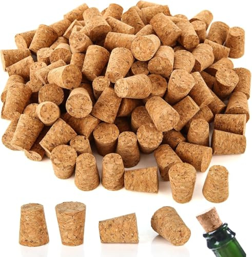 200 Pieces Small Wine Corks for Bottles, #7 Cork Stoppers Small corks for Craft, Tapered Corks Plugs, Wine Stopper for Beer, Liquor Bottles