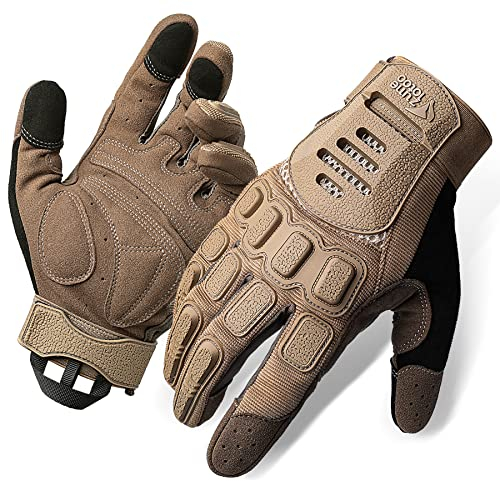 Zune Lotoo Paintball Handschuhe, Atmungsaktive und Verschleißfeste Airsoft Handschuhe mit 3-Finger-Touchscreen, TPR-Aufprallschutz Stoßdämpfende Taktische Gloves mit für Klettern Paintball (S)