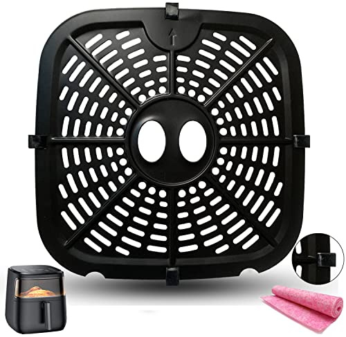 HEISENLIN Square Air Fryer Replacement Crisper Tray for 6.8QT Dreo Air Fryer Pro Max, 9.6IN Upgraded Double-layer Coating Air Fryer Grill Plate Pan Rack Grate Grid Insert for Dreo Air Fryers