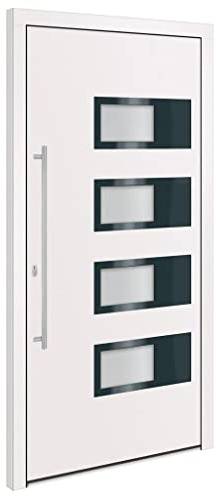 vidaXL Porta Ingresso Bianca 110x210 cm in Alluminio e PVC