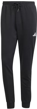 adidas Hombre Essentials Feelcozy French Terry Pants, Black/White, S