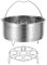 SPORWAY Cesta de vapor con estante para huevos, soporte para huevos con siete agujeros, cesta de 20 cm de acero inoxidable, para ollas, ollas, olla a presión, guisar verduras, frutas, huevos