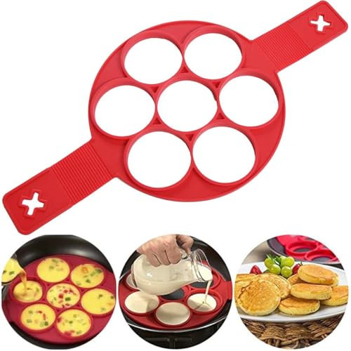 Stampi Per Pancake In Silicone Stampo In Silicone Antiaderente Per Padella Per Frittelle Stampo Per Uova Capovolte Uova Al Formaggio Per Pancake Stampo Per Frittata In Silicone Antiaderente