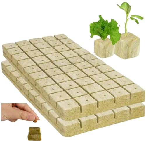 HJYDGJ 100 unidades de esteras de cultivo de lana de roca, dados de lana de roca, cultivo, esquejes agrícolas, lana de roca, hoja de cultivo, cubo de lana de roca, sustrato de cultivo sin suelo, 25 x