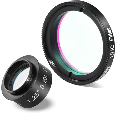 Astromania 1.25 0.5X Reducer Corrector - Bundle with - 1.25 UHC (Ultra High Contrast) Filter