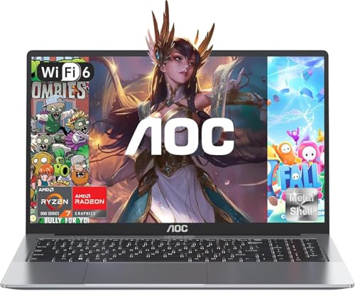 AOC Gaming Laptop, Ryzen™ 7 7735HS,Bis zu 4,8 GHz,16GB RAM 512GB SSD,16 Zoll FHD Display Computer,Tastiera Retroilluminata Laptop,WiFi-6,Metal Housing