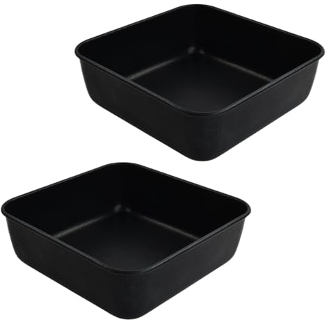 Aurafly 2 Piezas Molde de Horno Cuadrado con Antiadherente Molde Cuadrado de Acero Inoxidable Molde para Tartas Bandeja de Horno Cuadrada para Pasteles, Lasaña y Brownie, 15.9 x 15.9 x 5cm