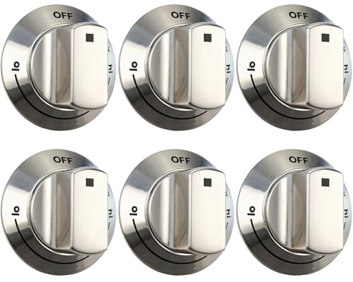 6Pcs 318242275 Burner Control Knob Replacement Part, Compatible with Electrolux Range/Cooktop E30DF74TPSA, E30GF74TPSA etc. Gas Stove Knob Replacement Part 3513943 AP5809411 PS9495232 EAP9495232