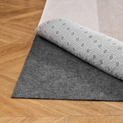 VEVOR Ferma Tappeto Antiscivolo da 2743,2 x 3657,6 x 3 mm, Rete per Tappeti con Cuscino in Feltro a Doppia Superficie e Antiscivolo in Gomma, Protezione per Pavimenti in Legno per Pavimenti, Finiture