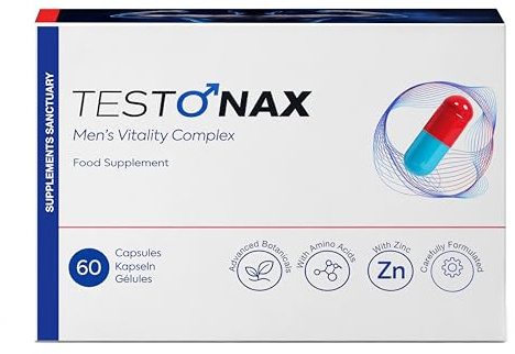 TESTONAX Complexe Vitalité Homme – Formule avancée à base de plantes et d'acides aminés avec zinc – 60 capsules – Complément alimentaire