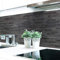 Küchenrückwand Steinwand Dunkel Premium Hart-PVC 0,4 mm selbstklebend - Direkt auf die Fliesen, Größe:120 x 60 cm