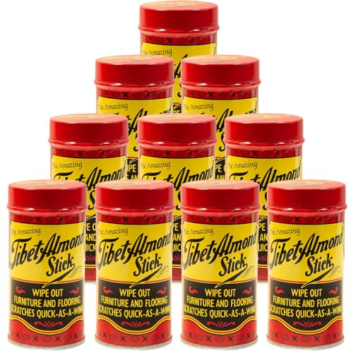 Tibet Almond Stick Scratch Remover - Touch Up and Repair Hardwood, Furniture, Floors Instantly - All-In-One Kit for Restoration of Cabinets, Vinyl, and More - Odorless, Colorless, Non-Toxic (10 Pack)