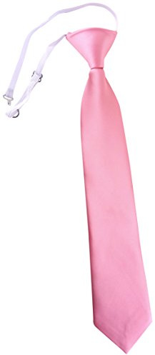 TigerTie barnslips enfärgad enfärgad – slips förbunden med elastiskt band, ROSA, ca. Länge 37 cm (incl. Knoten), Breite 7 cm