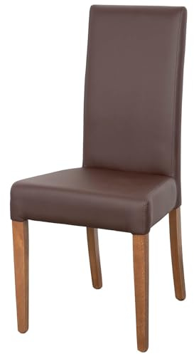 KEHO Esszimmerstühle 6er Set (ST22) - bis 120 kg - Aus massivem Buchenholz - Stühle Esszimmer - Fertig montiert (Nussbaum/Braun)