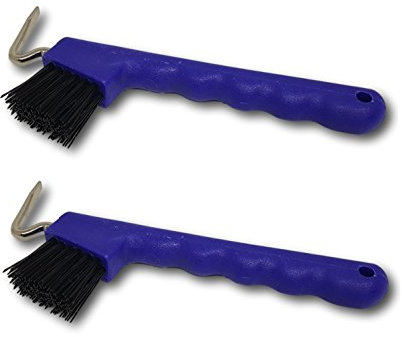 Hufkratzer für Pferde Esel Ziegen Huf mit extra Stabiler Bürste und ergonomischen Griff (2X blau)
