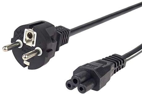 PremiumCord kpspu Netzkabel Mickey Mouse 230V 2m, Stromkabel mit Schutzkontakt auf Kaltgerätebuchse,IEC 320 C5, C5, PC Netzkabel 3 Polig, gerade, Farbe schwarz