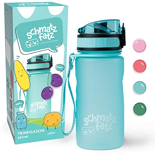 Schmatzfatz Sportflasche, Sportflasche, hält das Wasser kalt, Trinkflaschen, Sport-Wasserflasche für Erwachsene, Herren, Damen und Kinder, BPA-freie Trinkflasche, wasserdicht, auslaufsicher, 350 ml,