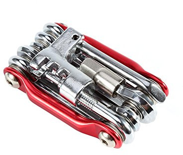 Kit di riparazione biciclette 11 in 1 Kit di riparazione multiuso per biciclette multifunzione Multitool pieghevole multifunzionale completamente funzionale