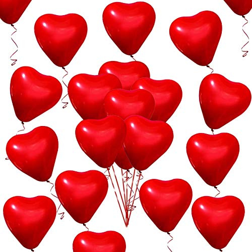 50 Pezzi Amore Palloncini cuore Rosso Cuore Palloncini per Valentines Day Matrimonio Anniversario Fidanzamento Compleanno Giardino Laurea Prom Decorazione del partito Decorazione romantica
