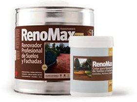 Renomax - Resina Hormigon Impreso y Superficies Porosas Al Disolvente + Tinte Hormigon Impreso Negro Carbón, 5L Cubre hasta 50m² | Repara y Protege Suelos,Fachadas | Fácil de Aplicar, Garantía 5 Años