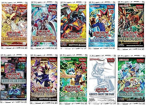 YuGiOh! Card Booster Pack – 10 buste YuGiOh casuali + scatola DelTex 100+ carte Deck