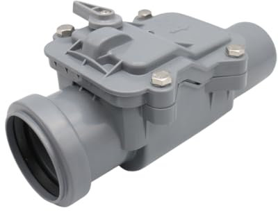 MD Technic Rückstauklappe Rückstauverschluss mit Verriegelung DN 75 Grau