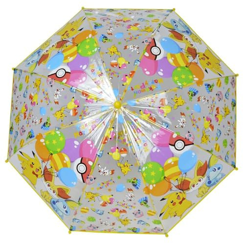 CYPBRANDS Pokémon- Paraguas Infantil, Paraguas Manual para Niños, Transparente, 8 Varillas y Tubo Metálico de Gran Resistencia, Producto Oficial