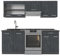 Vicco Küchenzeile R-Line, Schwarz Beton/Anthrazit, 200 cm ohne Arbeitsplatte