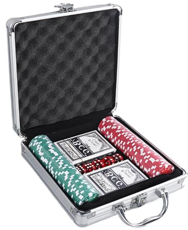 Professionell Poker Chips Set Med Aluminiumfodral - Blackjack, Club | Texas Hold'em Kortspel