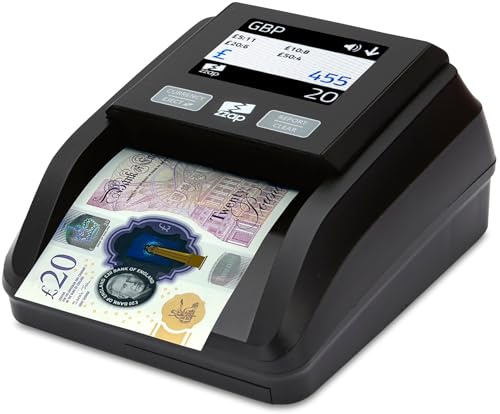 ZZap D40 Counterfeit Banknote Detector - 100% Accurate, Full Colour Screen, 5 Currencies - Money Checking Machine