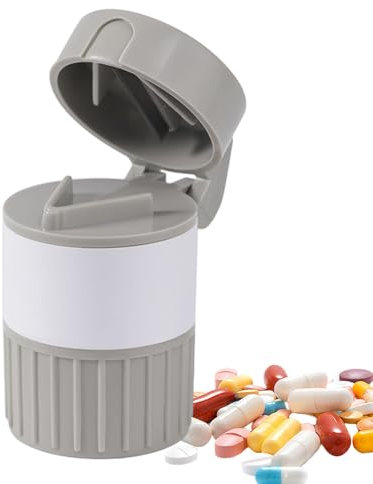 Taglia Pillole - Con 4 Funzioni In Unico Portapillole, Smerigliatrice Per Compresse, Taglia Pillole Di Precisione, Tazza Per Bere, Taglierino Per Medicinali Multifunzionale, Per Bambini E Anziani