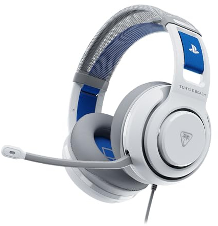 Turtle Beach Atlas 200 Blanc PlayStation Casque de Gaming Filaire sous Licence Officielle pour PlayStation w/transducteurs Nanoclear de 50 mm pour PS5 et PS4