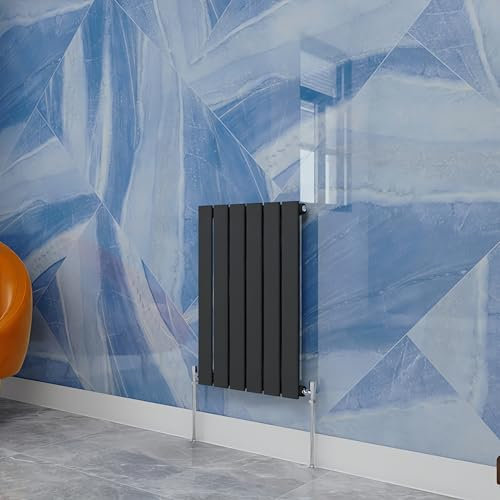 Anthracite Designer Radiator Horizontal 600×408mm Single Flat Panel - Wall/Floor Mounted for Modern Multi-Scene & Central Heating