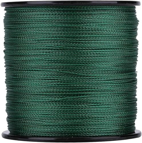 Risegun Línea de Pesca - 1pc 500m PE Trenzado 4 hebras Líneas de Pesca súper Fuertes Cuerda de Pescado multifilamento, increíble superline Cero Estiramiento, diámetro pequeño（Verde）